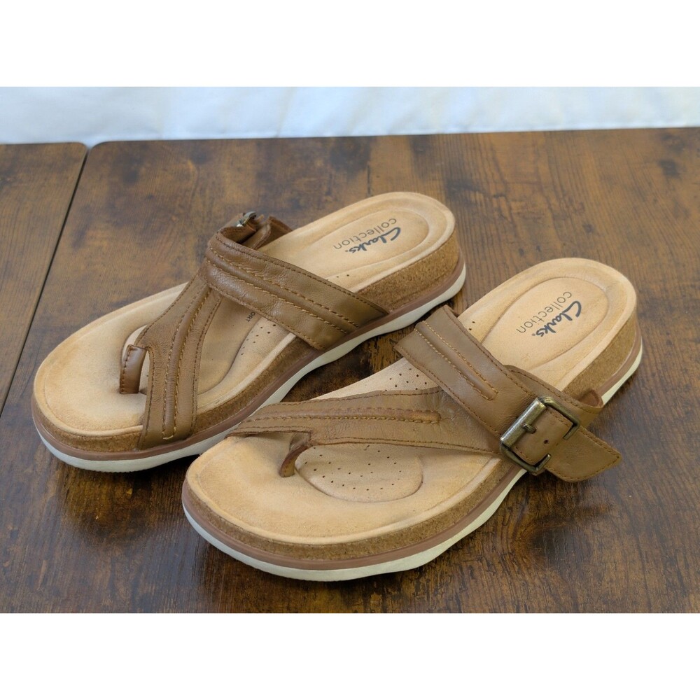 Clarks Brynn Madi Women's Toe Thong Sandal Rose Gold Leather US Size 8.5 M